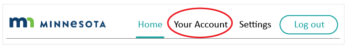 Your Account menu item circled