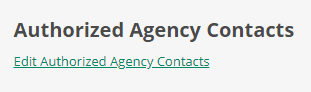scroll or tab down to the Edit Authorized Agency Contacts link