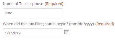 example of married and filing jointly status fields